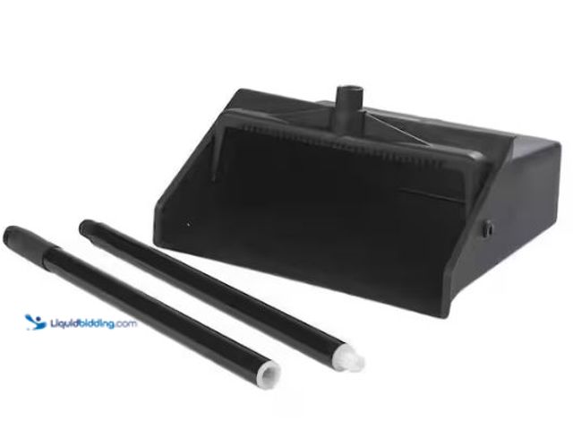 Lot 49-1549293 - Qty (2)12 in. Black Lobby Dust Pan with 2-Piece Handle Model # 36142003,  Unused.  Ref#AHDPA1023