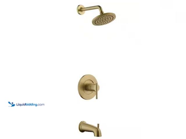 Lot 49-1631318 - Glacier Bay Dorind Single-Handle 1-Spray Tub and Shower Faucet in Brushed Gold, Model # HD873X-5D440...