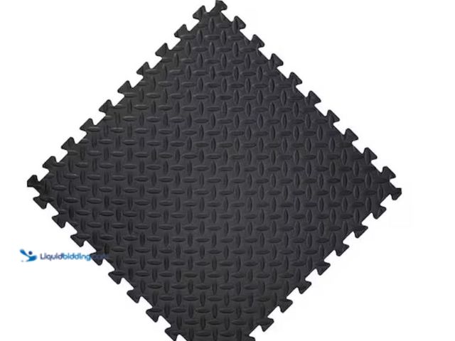 Lot 49-2020864 - TrafficMaster Black 24 in. W x 24 in. L x 0.47 in. Foam Interlocking Gym Floor Tiles (6 Tiles/Pack) ...