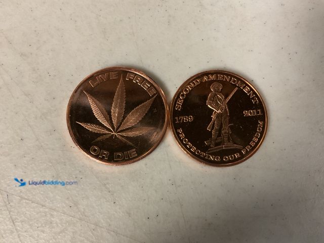 Lot 49-1830044 - LOT OF 2 COLLECTIBLE FACE ONE AV OUNCE .999 PURE COPPER COINS #COINS0219