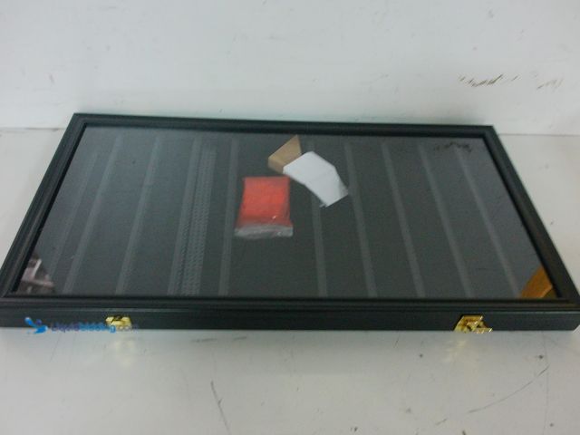 Lot 49-3600287 - 11 Tier Black 30in x 60in LEGO Character Display With Latching Door and Clear Window, Unused, Missin...