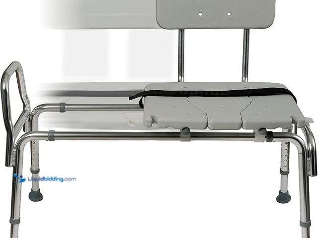 Lot 49-3600281 - DMI Tub Transfer Bench and Shower Chair with Non Slip Aluminum Body, FSA Eligible, Adjustable Seat H...