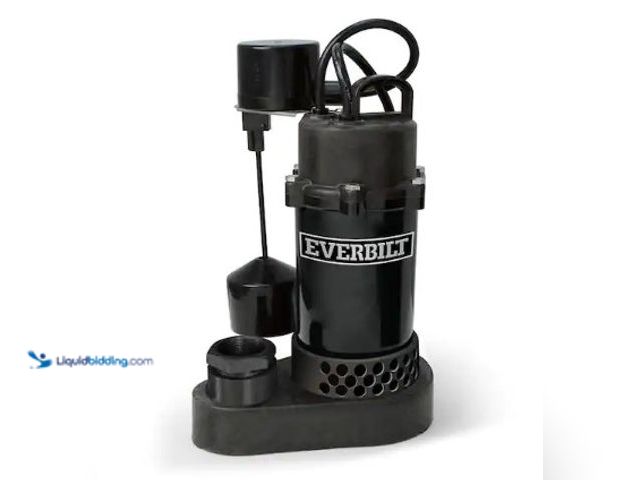 Lot 49-3631090 - Everbilt 1/4 HP Aluminum Submersible Sump Pump Vertical Switch, Model # HDSP25V, Used, Powers on.   ...