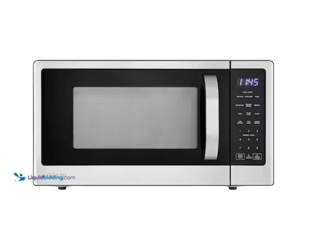 Lot 49-3608776 - Vissani 21 in. 1.1 cu. ft. 1000-Watt Countertop Microwave Oven in Fingerprint Resistant Stainless St...