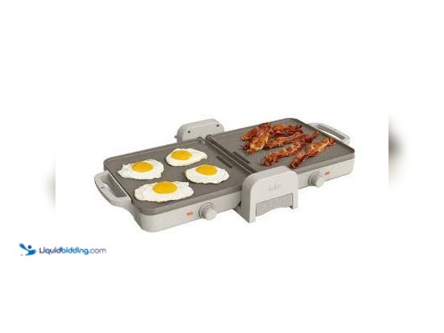 Lot 49-5541987 - bella Fold and Store Dual Temp Griddle Oatmilk: 1200W Electric Hot Plate, Aluminum Cooking Surface, ...