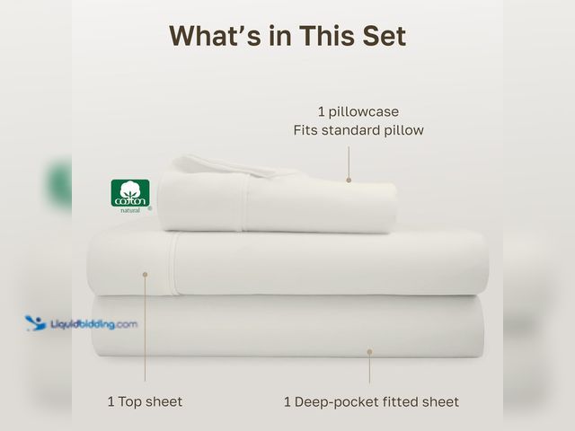 Lot 49-5539616 - California Design Den Soft 100% Cotton Twin XL Sheet Set, 400 Thread Count Good Housekeeping Award W...