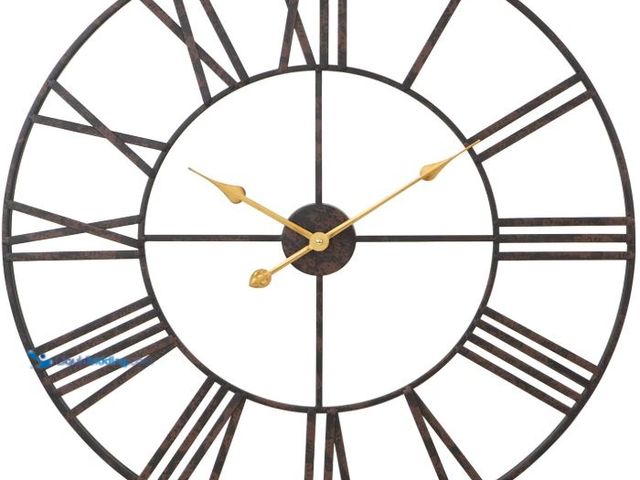 Lot 49-1632079 - Solange Round Metal Wall Clock - 36" Dark Brown Model: 7869 Slightly Used, Powers On  Ref#WAY0728