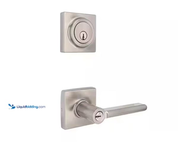 Lot 49-1566779 - lot of (2) Defiant Tonebridge Satin Nickel Single Cylinder Combo Pack with Square Rose, Model # 32MS...