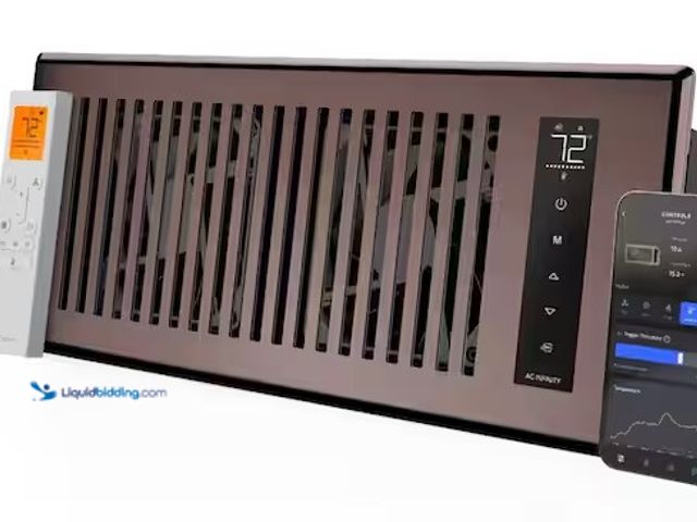 Lot 49-3639403 - AC Infinity Airtap T4 120 CFM 4 in. x 12 in. Quiet Register Booster Fan with Thermostat Control, Hea...