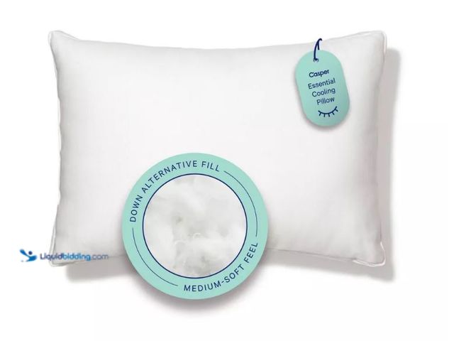 Lot 49-5545814 - The Casper Medium Essential Cooling Fiber Pillow - Standard: Universal Sleeper, Removable Cover, Pol...