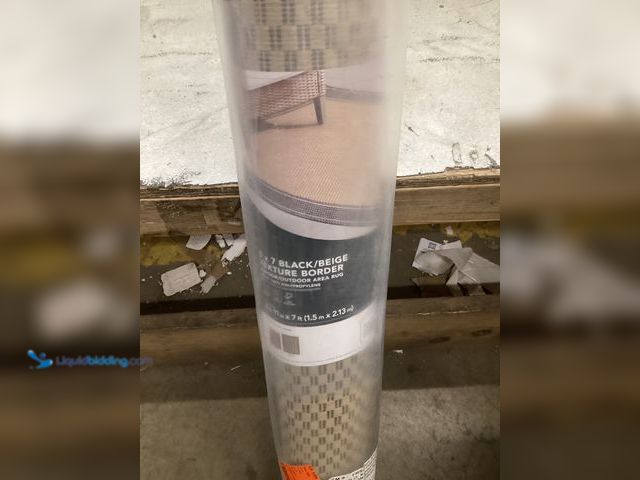 Lot 49-5555321 - Black/Beige Texture Border 9 ft. x 11 ft. Indoor/Outdoor Area Rug
UPC 194216165377, Factory Sealed