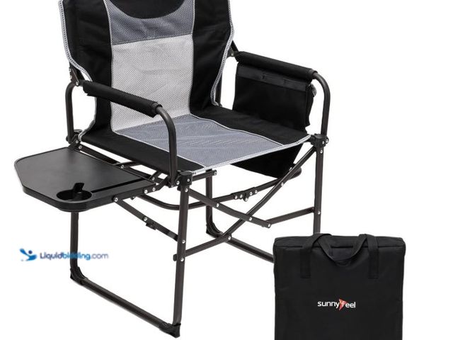 Lot 49-5545635 - SUNNYFEEL Oversized Camping Directors Chair, Portable Folding Lawn Chairs for Adults Heavy Duty with...