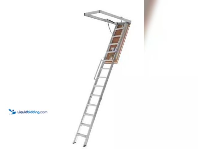 Lot 49-1517177 - Louisville Ladder
Energy Efficient 10 ft.- 12 ft., 22.5 in. x 63 in. Insulated Aluminum Attic Ladde...