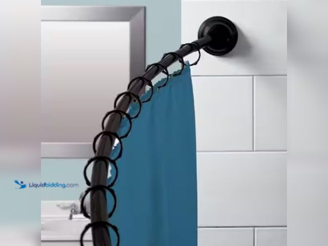 Lot 49-3615896 - Zenna Home NeverRust 50"-72" Aluminum Curved Dual Mount Shower Curtain Rod in Matte Black, Model # 7...