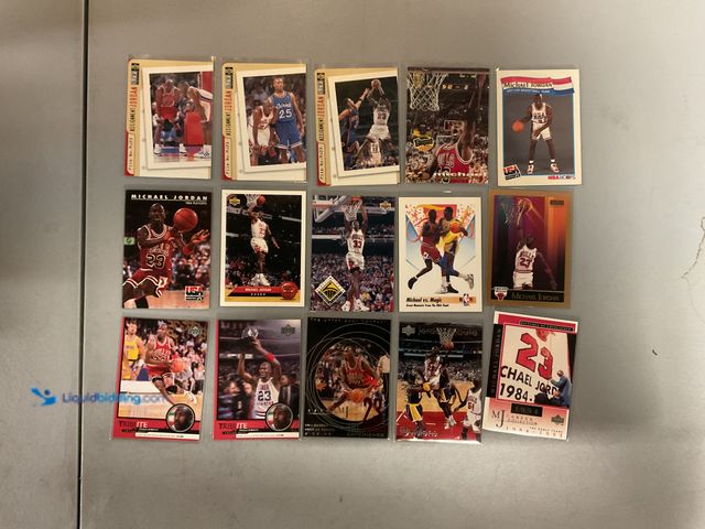 Lot 49-1830584 - COLLECTIBLE AMAZING LOT OF 15 VARIOUS MICHAEL JORDAN BASKETBALL CARDS INCLUDING UPPER DECK TRIBUTE, ...