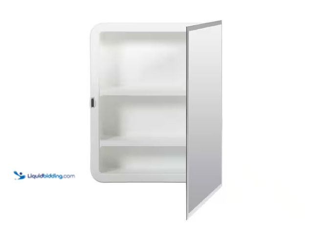 Lot 49-1568960 - Glacier Bay 16 in. W x 20 in. H Rectangular Recessed or Surface Mount Frameless Beveled Mirror Medic...