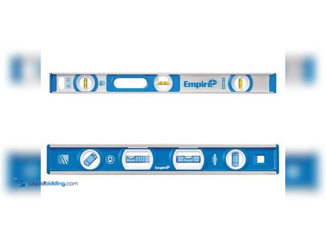 Lot 49-5544699 - Empire 24 in. Aluminum I-Beam Level With 12 in. Compact Box Level Set. Model # 500.24P. Unused
