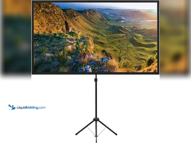 Lot 49-5483987 - Projector Screen with Stand, 100 Inch Outdoor Projection Screen 16:9 and Tripod Stand, Portable Proj...