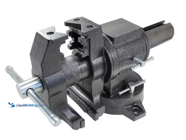 Lot 49-3433307 - BESSEY 5 in. Multi-Purpose Rotating Pipe and Bench Vise with Swivel Base, Model # BV-MPV5, Slightly ...