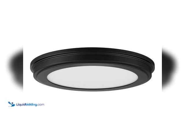Lot 49-5409088 - 13 in. Matte Black Edgelit 3CCT LED Flush Mount (2-Pack). Item is Unused