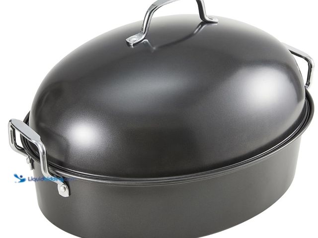 Lot 49-3481716 - KITESSENSU Extra Large Roasting Pan with Lid - 18.5 x 14.5 In Nonstick Turkey Roaster with Rack - Al...