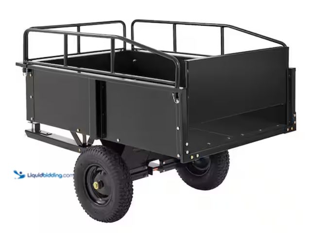 Lot 49-2000168 - VEVOR 15 cu. ft. Heavy Duty Steel ATV Garden Cart, 750 lbs. Capacity, Garden Utility Trailer with Re...