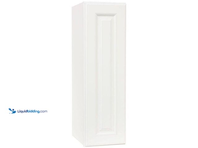 Lot 49-2021694 - Hampton Bay Hampton 9 in. W x 12 in. D x 30 in. H Assembled Wall Kitchen Cabinet in Satin White. Mod...