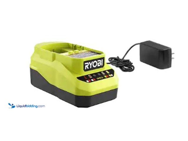 Lot 49-3615863 - RYOBI ONE+ 18V Lithium-Ion Charger, Model # PCG002, Slightly used, Powers on.  Ref#BIN0625