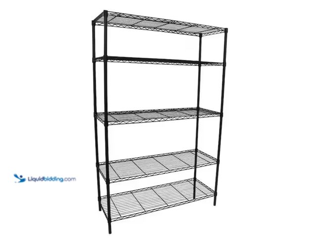 Lot 49-2000097 - HDX 5-Tier Steel Wire Shelving Unit in Black (36 in. W x 72 in. H x 16 in. D), Model # 21656PS-1, Un...