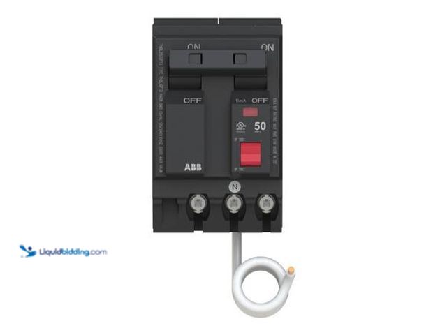 Lot 49-5546748 - ABB 50 Amp 240-Volt Double Pole Ground Fault Breaker with Self-Test Model # THQL2150GFT2A unused.