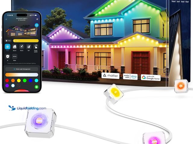 Lot 49-3531558 - Govee Permanent Outdoor Lights 2, 100ft RGBIC Outdoor Lights with 72 LED Lights, IP67 Waterproof, 10...