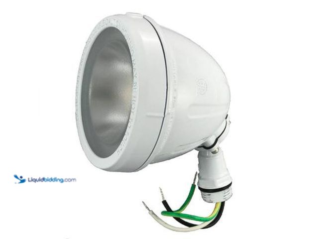 Lot 49-5549649 - QTY 2 - Commercial Electric 14-Watt Hardwired White LED Landscape Flood Light Metal Spot Light, 1100...