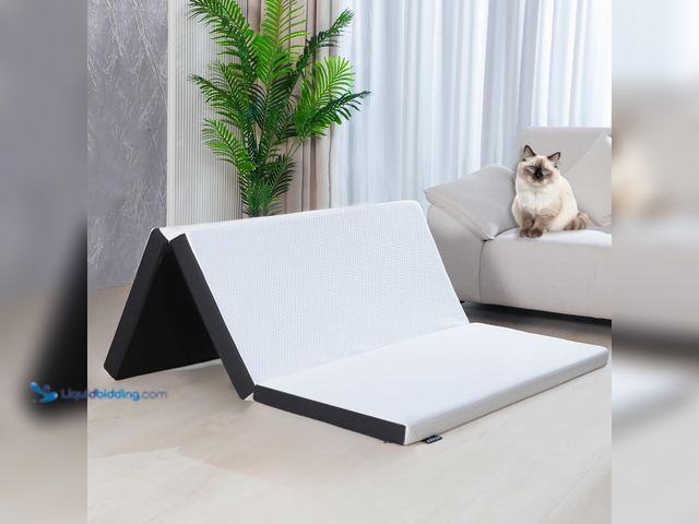 Lot 49-5437511 - 3 inch Single Folding Mattress Topper with Washable Cover,Cooling Mattress Pad for College Dorm Sing...