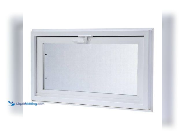 Lot 49-5406420 - Tafco 32.25 in. x 14.25 in. White Double-Pane Insulated Glass Hinged Vinyl Hopper Inswing Basement W...