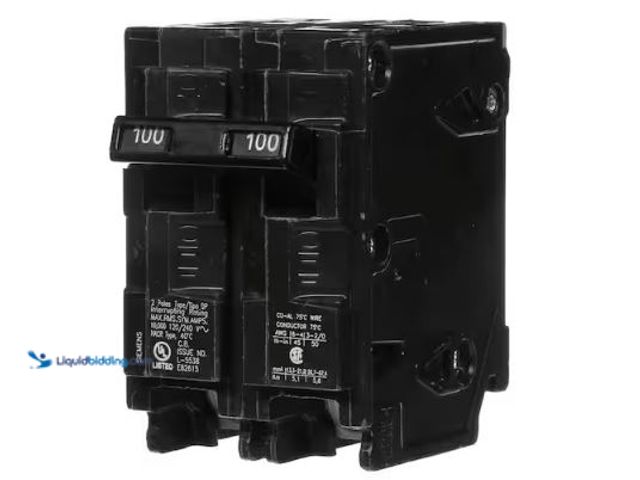 Lot 49-1630774 - Siemens 100-Space Amp Double-Pole Type QP Circuit Breaker Model # Q2100P, Slightly Used  Ref#CRS0723