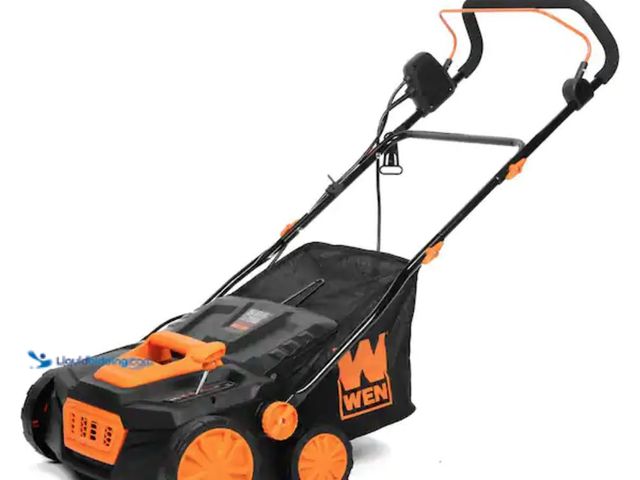 Lot 49-2001271 - WEN 15 in. 13 Amp 2-in-1 Electric Dethatcher and Scarifier with Collection Bag, Model # DT1315, Unus...