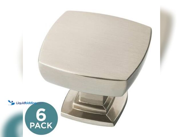 Lot 49-5572171 - QTY 3 - Liberty 6-Pack Webber 1-1/4 in. Classic Satin Nickel Square Cabinet Knobs. Model # P35051C-S...