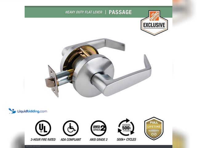 Lot 49-5484560 - Universal Hardware
Heavy Duty Commercial Cylindrical Passage (Bed/Bath) Lever ADA UL 3-Hour Fire AN...