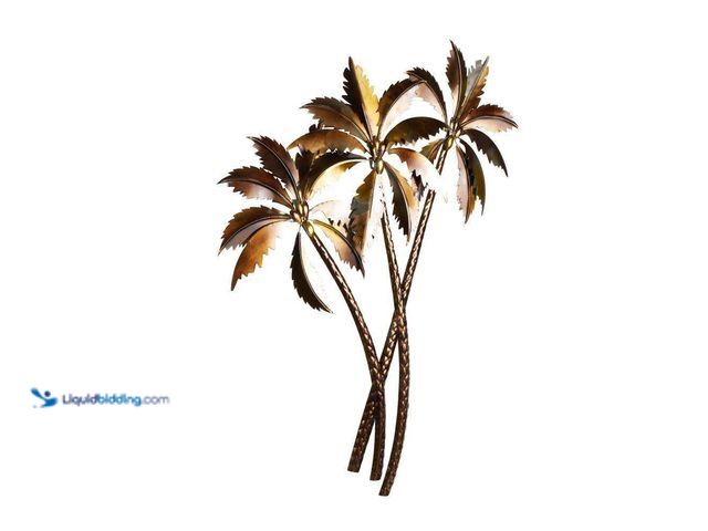 Lot 49-5547911 - Litton Lane
35 in. x 31 in. Copper Stainless Steel Slanted Tree with Bronze and Yellow Accents Meta...