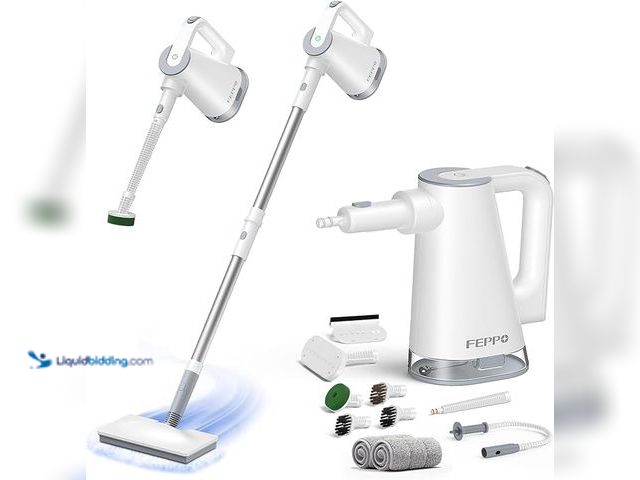 Lot 49-3433484 - FEPPO Steam Mop with Detachable Handheld Steam Cleaner for Home and Floor Cleaning, 10-in-1 Multi-pu...