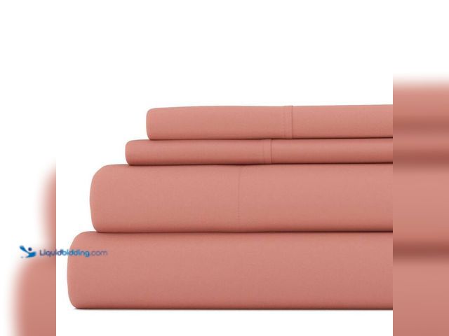Lot 49-5412671 - Becky Cameron 4-PieceSolid Clay Queen Bed Sheet Set, Unused.