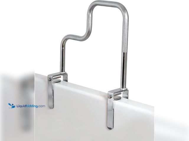 Lot 49-5447907 - Carex Tri-Grip Bathtub Handle Grab Bar with Chrome Finish, Bathtub Grab Bar for Seniors and Handicap...