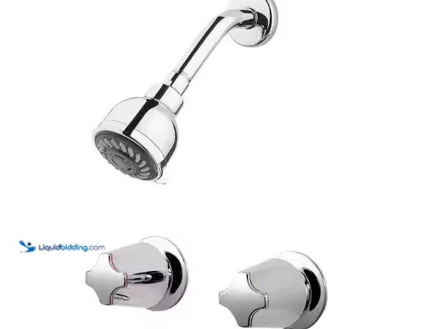 Lot 49-1623378 - Pfister Double Handle 3-Spray Tub and Shower Faucet 1.8 GPM with Adjustable Stream in. Polished Chro...
