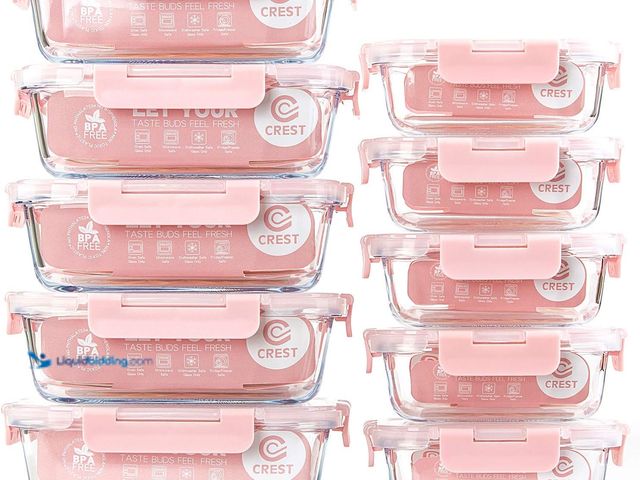 Lot 49-5463637 - C CREST [10 Pack] Glass Meal Prep Containers, Food Storage Containers with Lids Airtight, Glass Lunc...