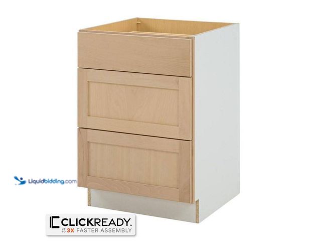 Lot 49-5412886 - Hampton Bay
24 in. W x 24 in. D x 34.5 in. H Ready to Assemble Drawer Base Kitchen Cabinet in Unfin...