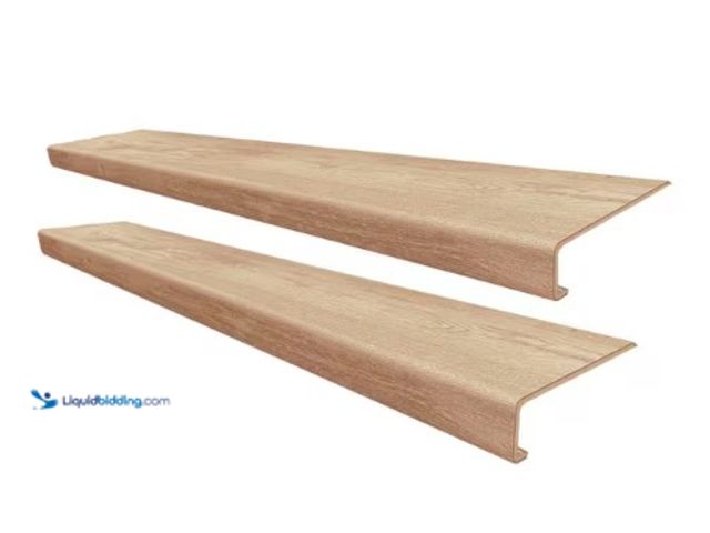 Lot 49-1625613 - STEPSOLUTION Waukee Mill Maple Vinyl Stair Tread Square-Exact Match for Lifeproof Floor, 2-Pieces, 4...