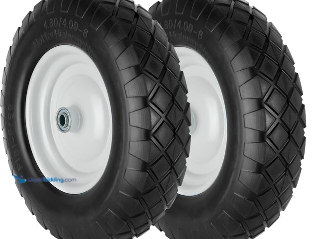 Lot 49-5408674 - Flat Free Solid Wheelbarrow Tire  Universal Fit Wheelbarrow Tires for Hand Truck/Garden Trailer/Trol...