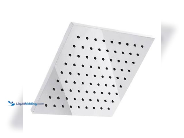 Lot 49-5559545 - Glacier Bay Modern 1-Spray Pattern 8 in. Single Wall Mount Fixed Rain Shower Head in Chrome. Model #...