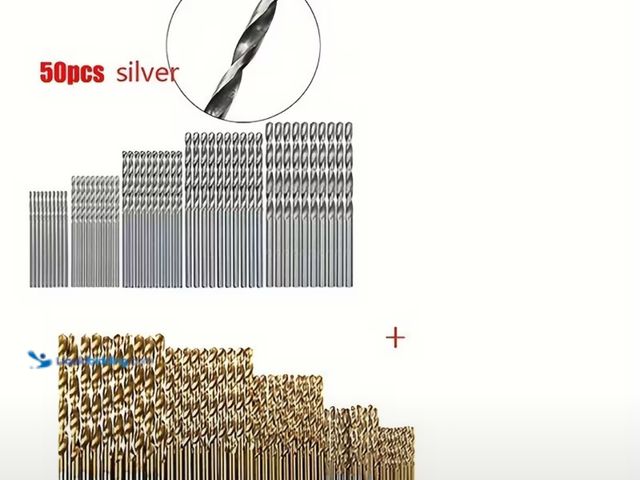 Lot 49-1816628 - 100pcs High-Speed Steel Drill Bit Set - Durable, Golden and Silvery Coated, brand new