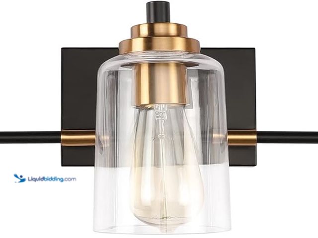 Lot 49-5416378 - SOLFART Bathroom Light Fixtures 3-Light Vintage Bathroom Vanity Light Over Mirror Wall Sconces in Bl...